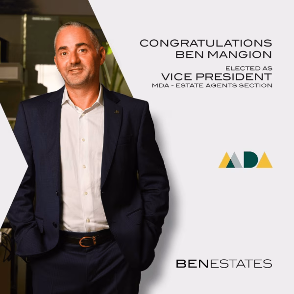 Bernard Mangion elected as Vice President of MDA’s Estate Agent Section